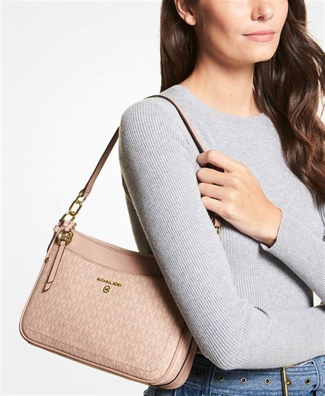 michael kors jet set charm medium top zip pochette crossbody|mk jet set large wristlet.